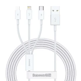 Baseus Superior 3-в-1 USB cablu - Lightning / USB tip C / micro USB 3.5 A 1.5 m Alb (CAMLTYS-02)