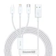 Baseus Superior 3-в-1 USB cablu - Lightning / USB tip C / micro USB 3.5 A 1.5 m Alb (CAMLTYS-02)