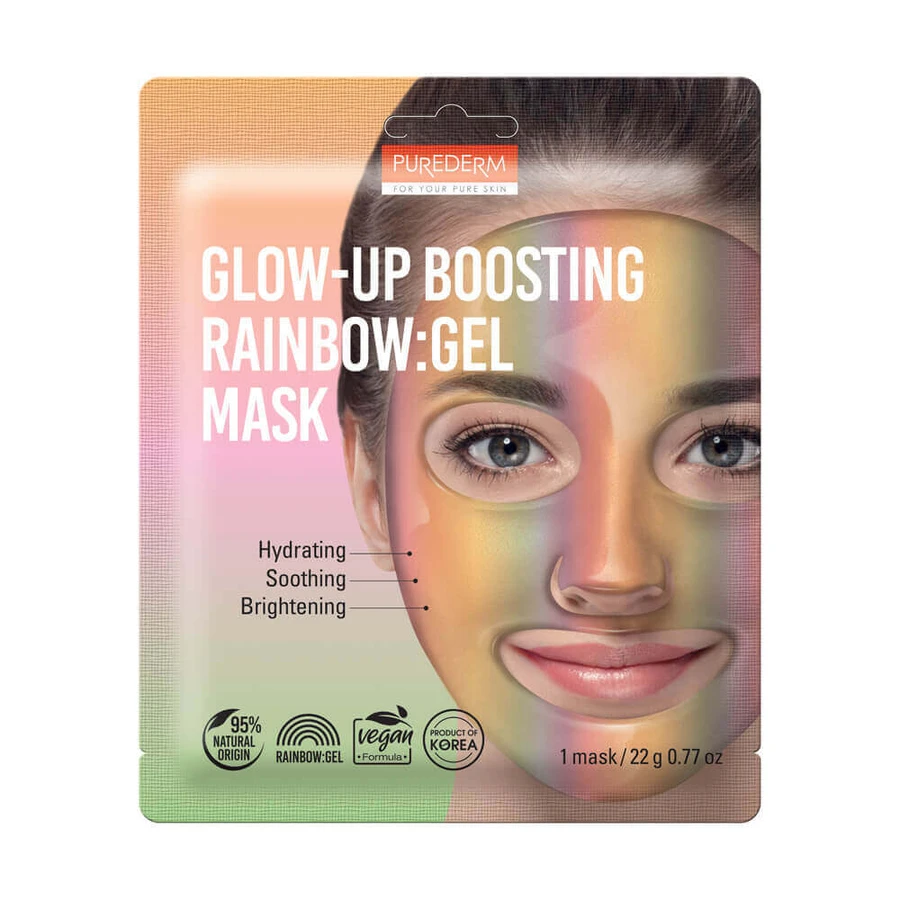 Гелевая маска для лица Glow-Up Boosting Rainbow, 1 штука, Purederm: цены и характеристики