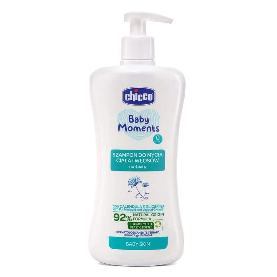 Шампунь Chicco Baby Moments для тіла та волосся 0м+, 500 мл: ціни та характеристики