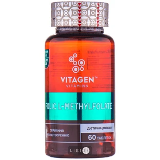 Vitagen folic l-methylfolate табл. №60
