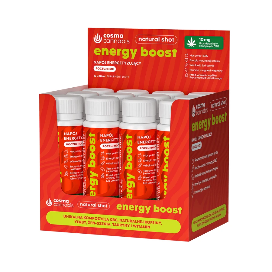 Cosma Cannabis Energy Boost, шот, 12 x 80 мл: ціни та характеристики