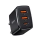 Компактное зарядное устройство Baseus Compact Fast Wall Charger 2x USB / USB Type C 30 Вт 3 А Power Delivery Quick Charge, черное (CCXJ-E01)