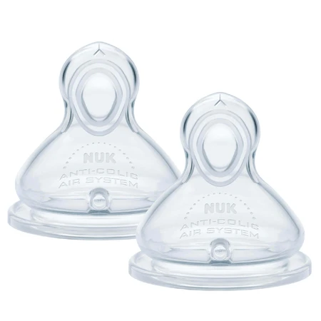 NUK Firt Choice+, tetină pentru biberon fără picurare, кремній, Flow Control, 6-18 luni, 2 bucăți: ціни та характеристики
