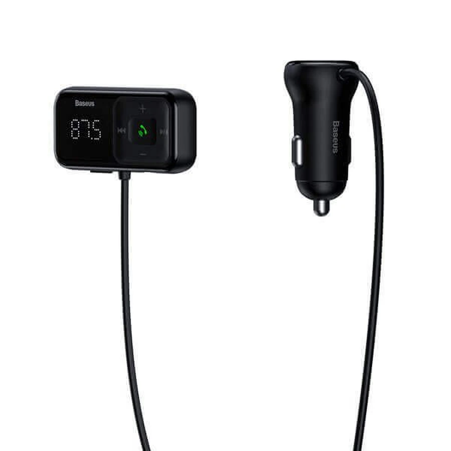 Беспроводной FM-передатчик Baseus S-16 Bluetooth с зарядным устройством (версия Overseas) — черный: цены и характеристики