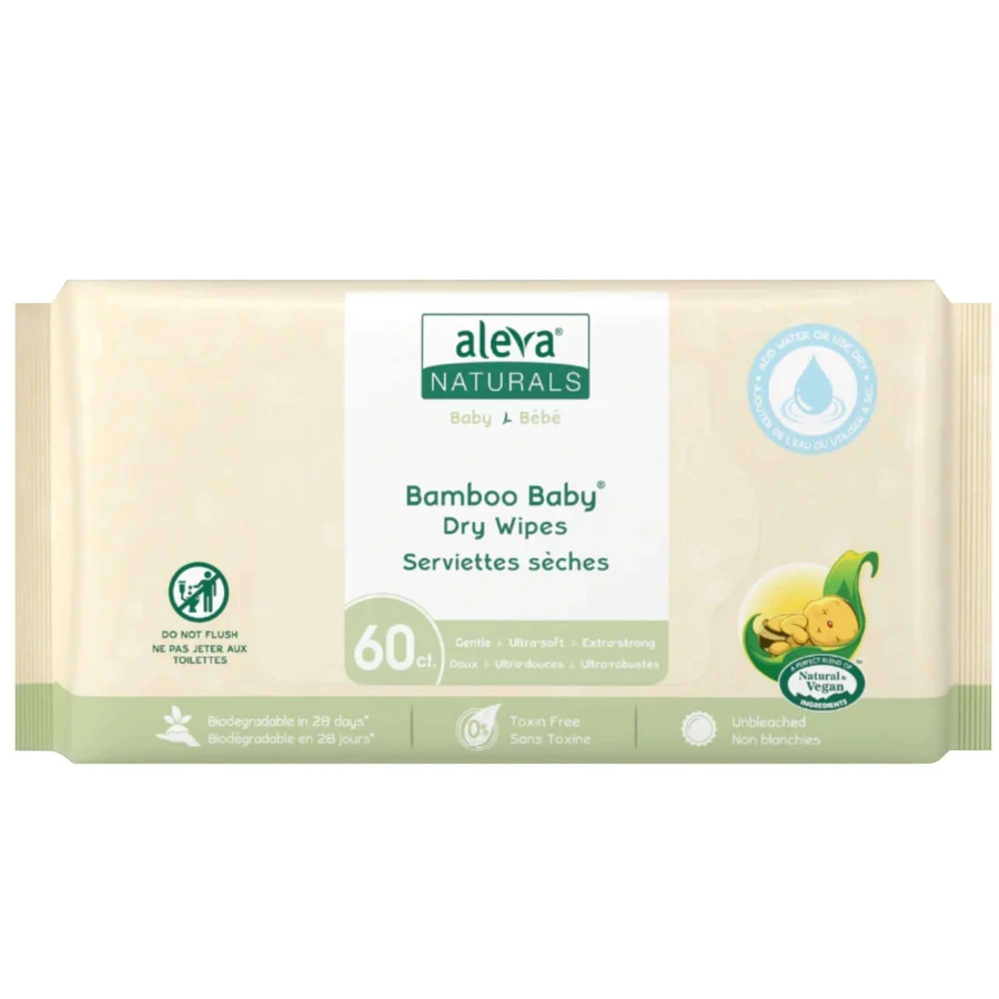 Салфетки из высушенного бамбукового волокна, 60 штук, Aleva Naturals: цены и характеристики