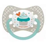 Canpol, Пустушка заспокійлива, силіконова, симетрична, 0-6м Cupcake 23/282, сіра, 1 шт.
