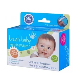 Салфетки Brush-BabyTeething Wipes с ромашкой для детей от 0 до 16 месяцев, 20 шт.