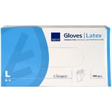 Abena, mănuși din latex, nesterile, fără pudră, mărimea L, 100 bucăți