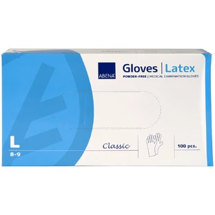 Abena, mănuși din latex, nesterile, fără pudră, mărimea L, 100 bucăți