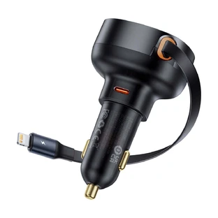 Автомобильное зарядное устройство Baseus Enjoyment Pro USB-C (гнездо) / Lightning (штекер) 60 Вт - черное