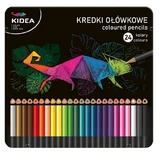 Треугольные мелки Kidea в металлической коробке, 24 цвета