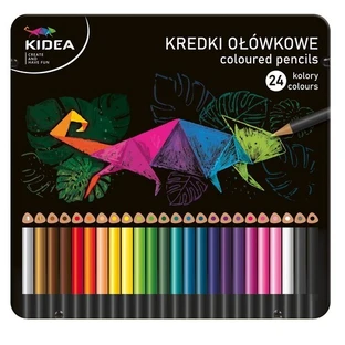 Треугольные мелки Kidea в металлической коробке, 24 цвета