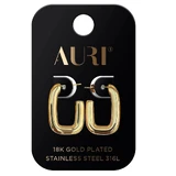 Позолоченные овальные полуоткрытые серьги Auri
