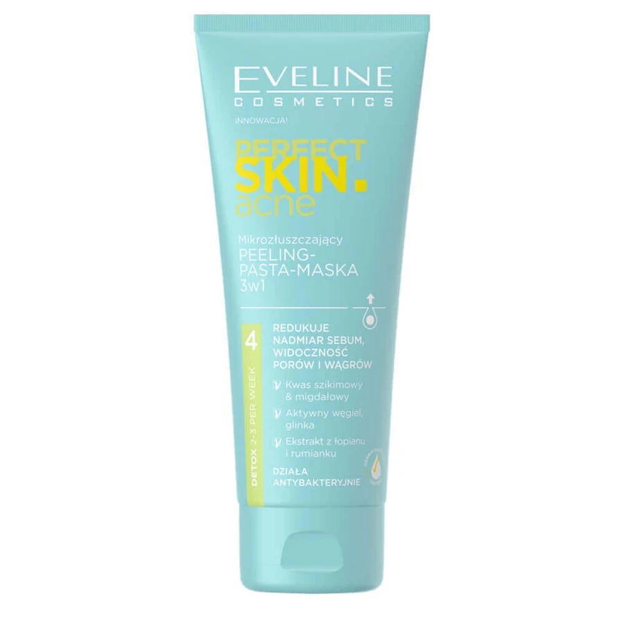 Eveline Cosmetics Perfect Skin Acne Микроотшелушивающий пилинг – паста – маска 3 в 1, 75 мл: цены и характеристики