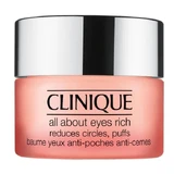Clinique All About Eyes Крем для век, уменьшающий седину и отечность, а также морщины и мелкие морщинки, 15 мл