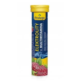 Protego Electrolytes + Multivitamin, малиново-гранатовый вкус, 20 шипучих таблеток