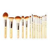 Набір кистей для макіяжу Jessup Mature Peeled Bamboo T140, 15 шт