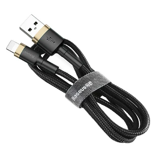 Кабель Baseus Cafule USB-A/Lightning 2.4A QC 3.0, 1 м, чёрно-золотой
