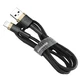 Кабель Baseus Cafule USB-A/Lightning 2.4A QC 3.0, 1 м, чёрно-золотой