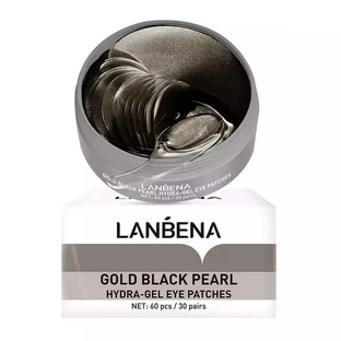Гидрогелевые патчи для глаз Lanbena Gold Black Pearl с черным жемчугом, 60 шт.