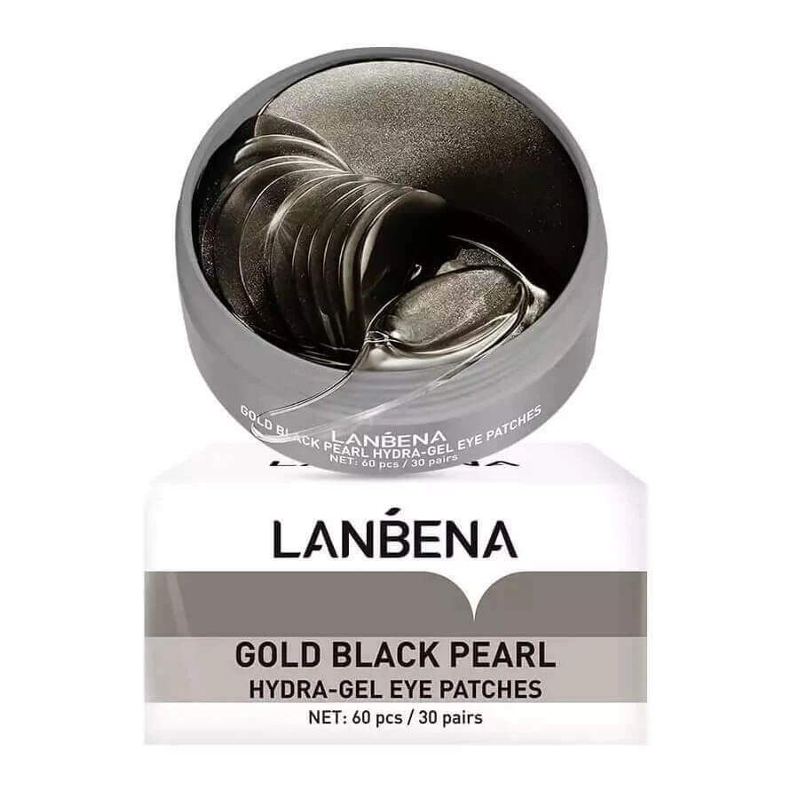 Гідрогелеві патчі під очі Lanbena Gold Black Pearl з чорним перламутром, 60 шт: ціни та характеристики