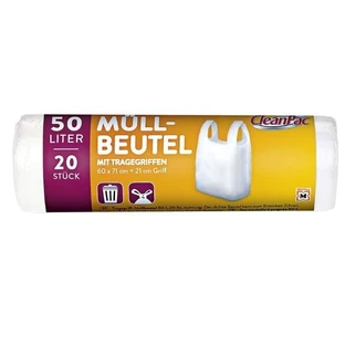 CleanPac, Мусорные мешки с ручками 50л, 20 шт.