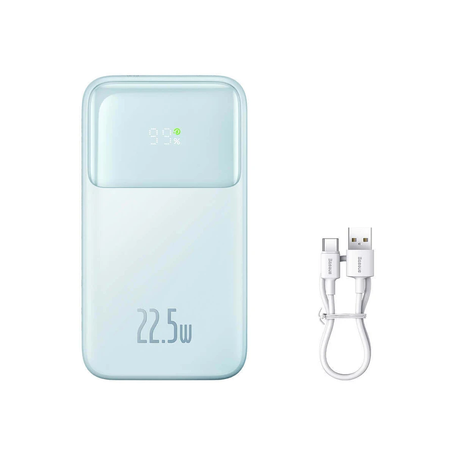 Baseus Comet Series Powerbank with Display 10000mAh 22.5W - Blue + USB-A - USB-C Cable 0.3m - White: ціни та характеристики