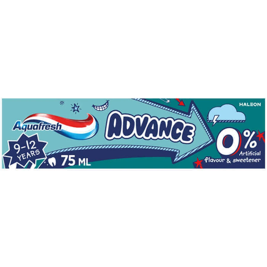 Aquafresh Advance, паста для ежедневного ухода за кожей, 9-12 лет, 75 мл: цены и характеристики