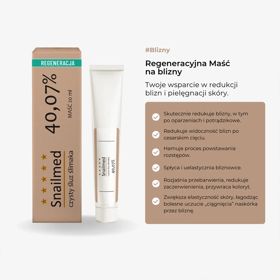 Snailmed Pure Snail Mucus 40.07%, unguent regenerant pentru cicatrici cu mucus natural de melc și acid hyaluronic, 30 ml: цены и характеристики