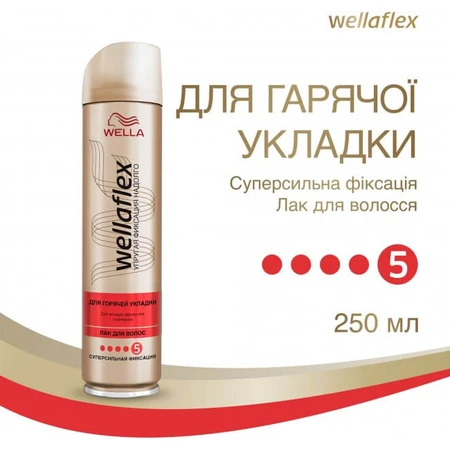 Лак для волосся Wella Wellaflex Для гарячого укладання Суперсильна фіксація 250 мл: ціни та характеристики