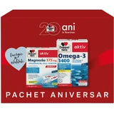 Набір Doppelherz Aktiv Aniversar 20 ani: Magneziu 375 мг, капсули, 20 шт. + Omega-3 1400 мг, капсули, 30 шт.