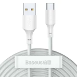 Кабель Baseus 2x USB - USB Type C для быстрой зарядки Power Delivery Quick Charge 40 Вт 5 А 1,5 м белый (TZCATZJ-02)