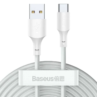 Кабель Baseus 2x USB - USB Type C для быстрой зарядки Power Delivery Quick Charge 40 Вт 5 А 1,5 м белый (TZCATZJ-02)