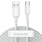Кабель Baseus 2x USB - USB Type C для быстрой зарядки Power Delivery Quick Charge 40 Вт 5 А 1,5 м белый (TZCATZJ-02)