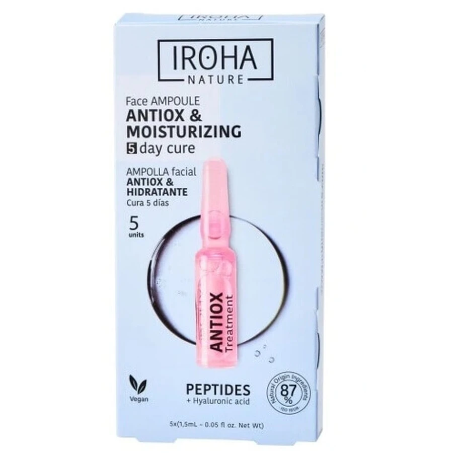 Iroha Nature Антиоксидантные и увлажняющие ампулы для лица с пептидами, 5x1,5 мл: цены и характеристики