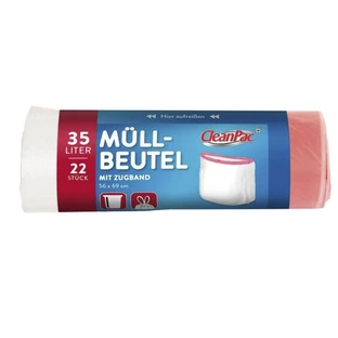 CleanPac, мусорные мешки с завязкой 35 л, 22 шт.