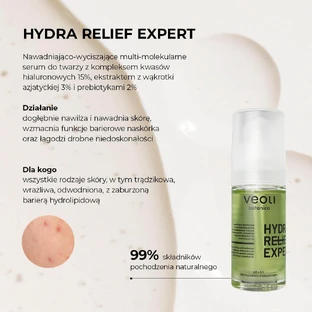 Veoli Botanica Hydra Relief Expert, мультимолекулярний зволожуючий крем для обличчя, 30 мл
