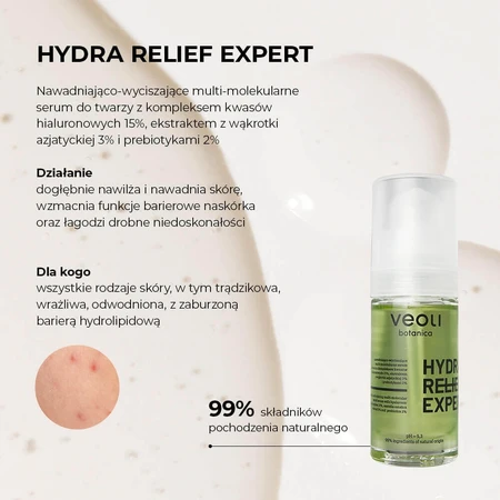 Veoli Botanica Hydra Relief Expert, ser facial multi-molecular hidratant și calmant, 30 мл: цены и характеристики