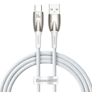 Baseus Glimmer Series Fast Charging Cable USB-A - USB-C 100W 480Mb/s 1m White