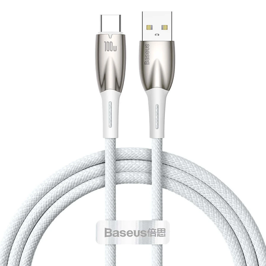 Baseus Glimmer Series Fast Charging Cable USB-A - USB-C 100W 480Mb/s 1m White: ціни та характеристики