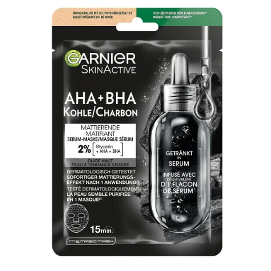 Garnier Skin Active Sheet Mask з AHA+BHA сироваткою, 28 г: ціни та характеристики