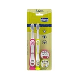 Зубна щітка Chicco 3-6л Бегемот і Панда, 2 шт