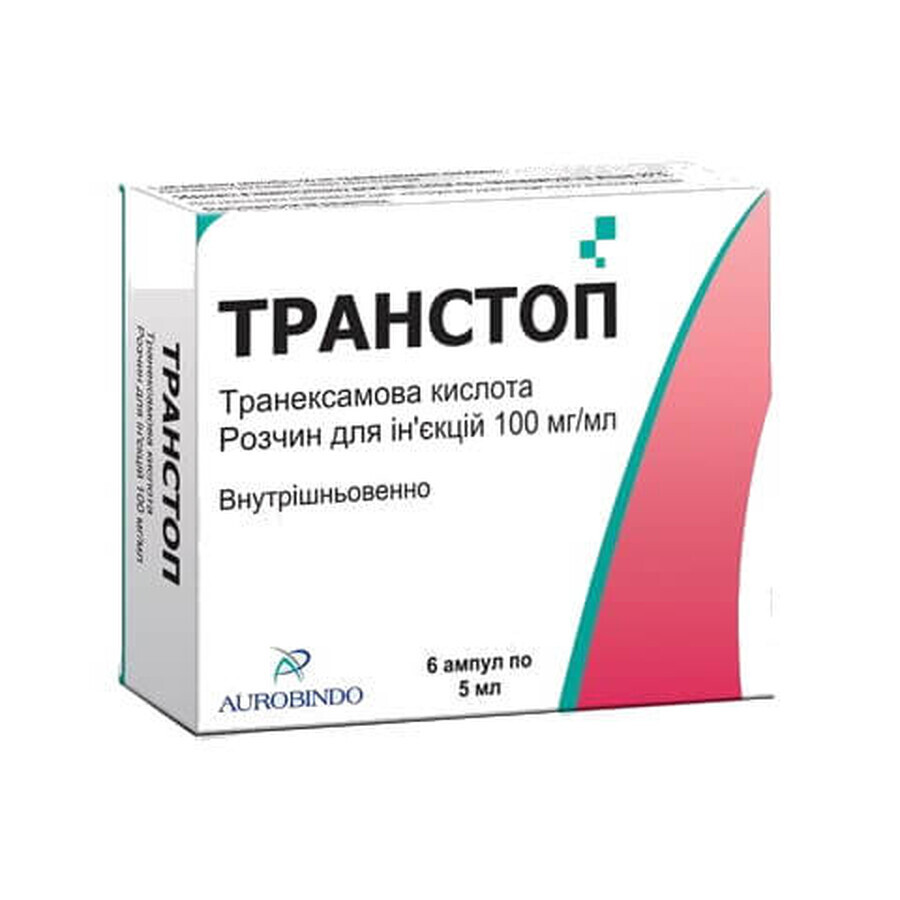 Транстоп р-н д/ін. 100 мг/мл амп. 5 мл №6: ціни та характеристики