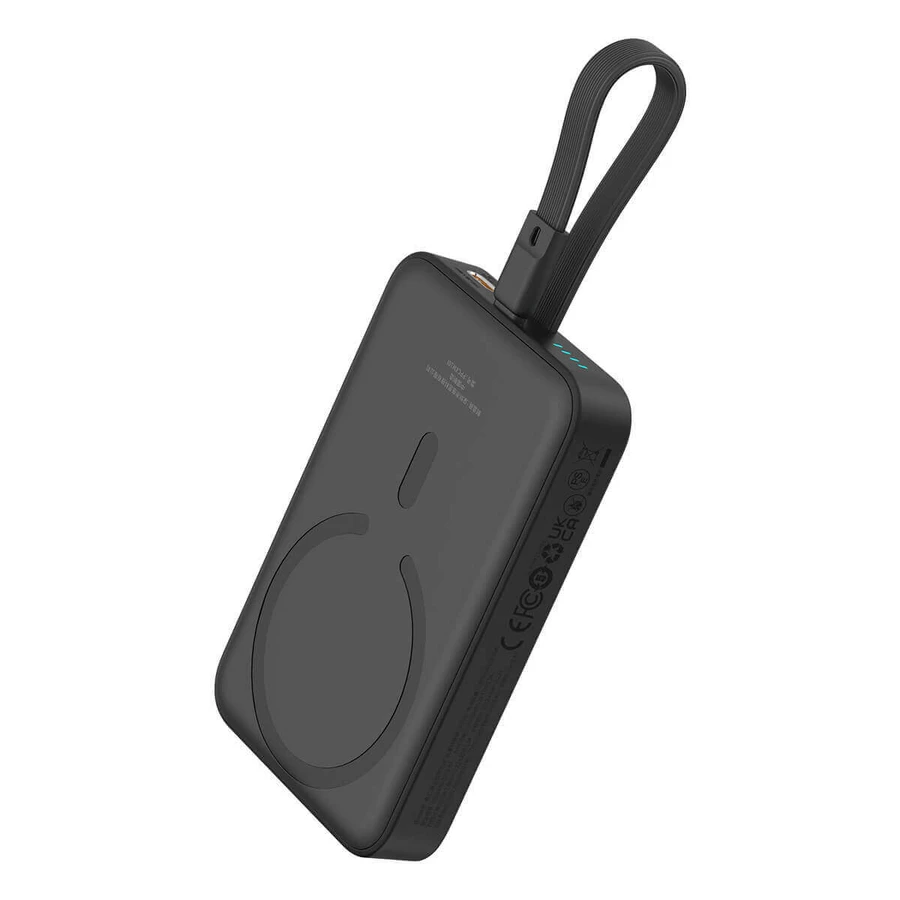 Powerbank Baseus Magnetic Mini MagSafe 10000mAh 20W cu cablu Lightning integrat - negru + cablu Baseus Simple Series USB-C - USB-C 60W 0.3m: цены и характеристики