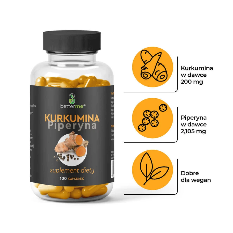 BetterMe Curcumin Piperine, 100 капсул: цены и характеристики