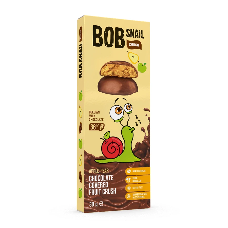 Фруктовая закуска с бельгийским шоколадом, море и груша, 30 г, Bob Snail: цены и характеристики