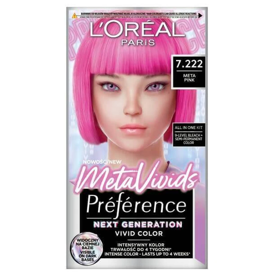 Фарба для волосся L Oreal Paris Preference MetaVivids 7.222 Meta Pink: ціни та характеристики