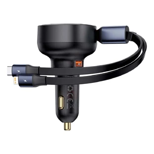 Автомобільний зарядний пристрій Baseus Enjoyment USB-A з кабелем USB-C / Lightning 60 Вт - чорний