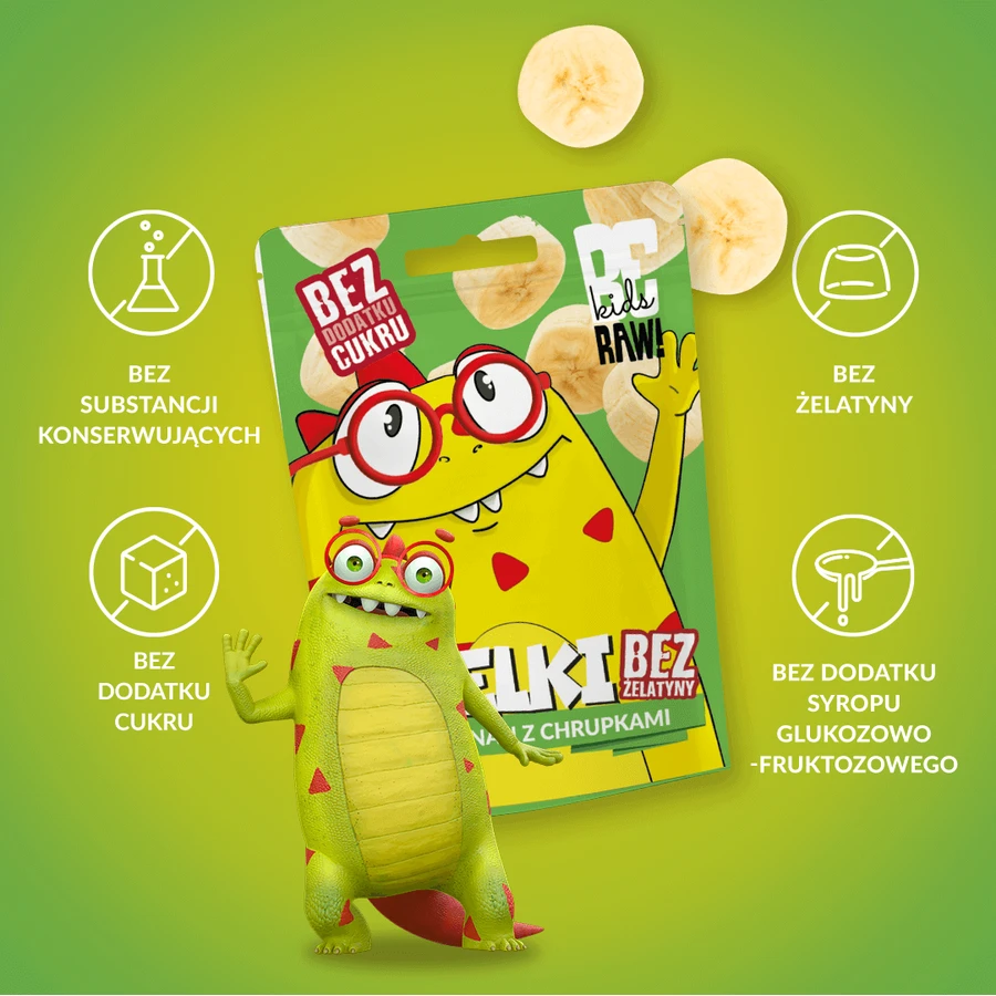 BeRAW! Дитячі бананові цукерки з чіпсами 35 г: ціни та характеристики